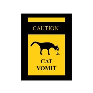 CAUTION CAT VOMIT KITCHEN Fridge magnet 3.5"x 5 "   LARGE SIZE